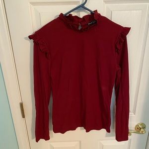 COPY - Shein Red Ruffle Top